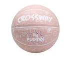 Crossway Basketball Cute Printed Candy Colors Flat Resistant School Children Training Basketbal for Hardwood Court Pink