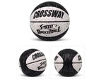 1 Set Training Basketball Sweat-Absorbent Leakage Proof Well Rebound Professional Crossway No.7 Basketball for Athletics Black White