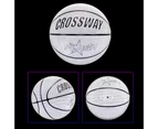 1 Set Size 7 Basketball Luminous Moisture Absorption Skid Resistance No Deformation Training Basketball for Home Reflective White