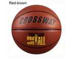 Crossway Basketball Good Elasticity Skid Resistance Strong Friction Kids Adults Indoor Basketball for Playing Basketball Red-brown