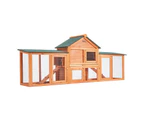 Rabbit Hutch Chicken Coop 204 x 45 x 85cm 2 Storey Cage Mansion