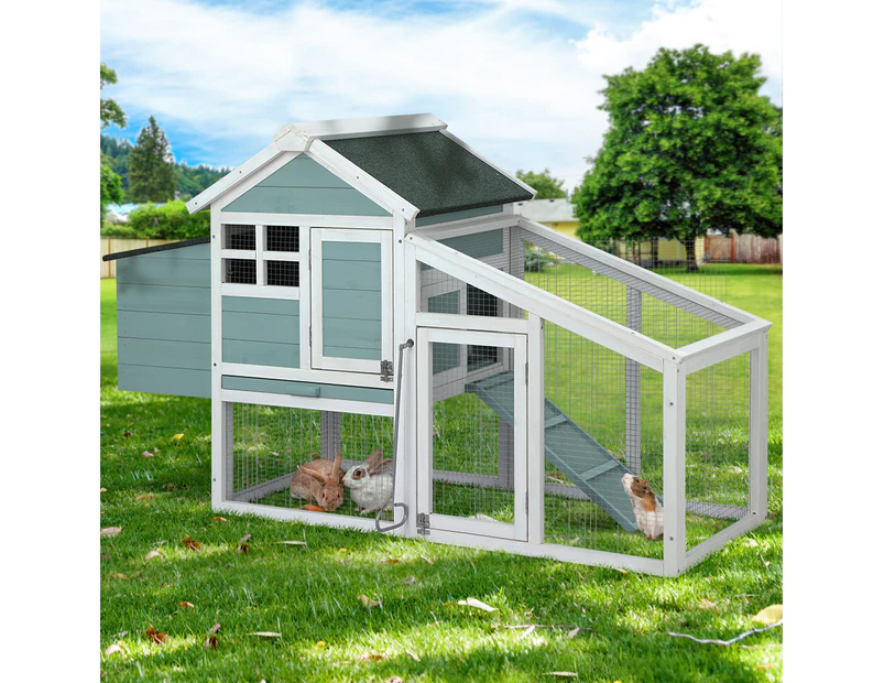 i.Pet Chicken Coop Rabbit Hutch 150cm x 60cm x 93cm Large House Run Cage Wooden Outdoor Bunny