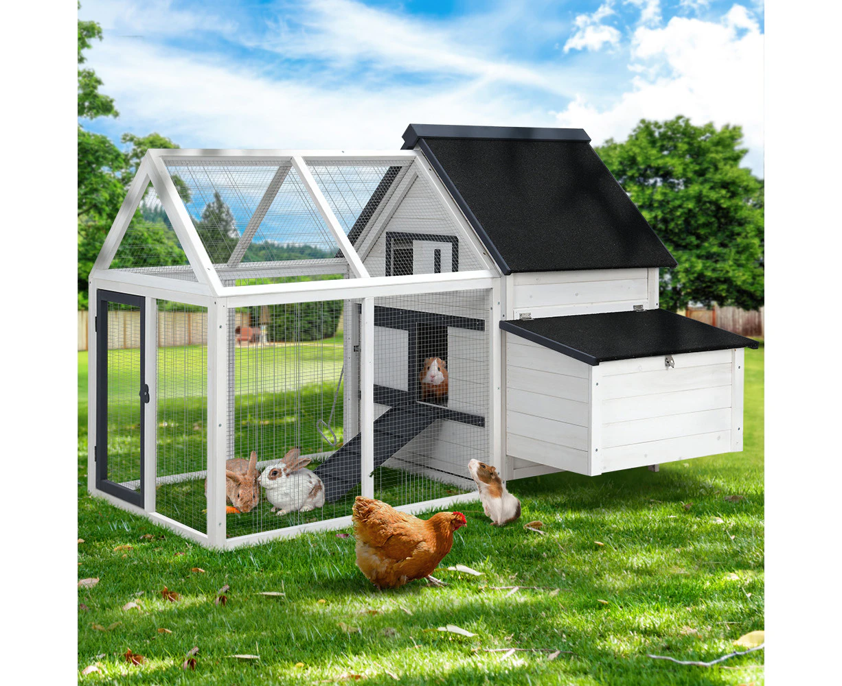 i.Pet Chicken Coop Rabbit Hutch 166cm x 120cm x 112cm Large House Run Cage XL Bunny Wooden