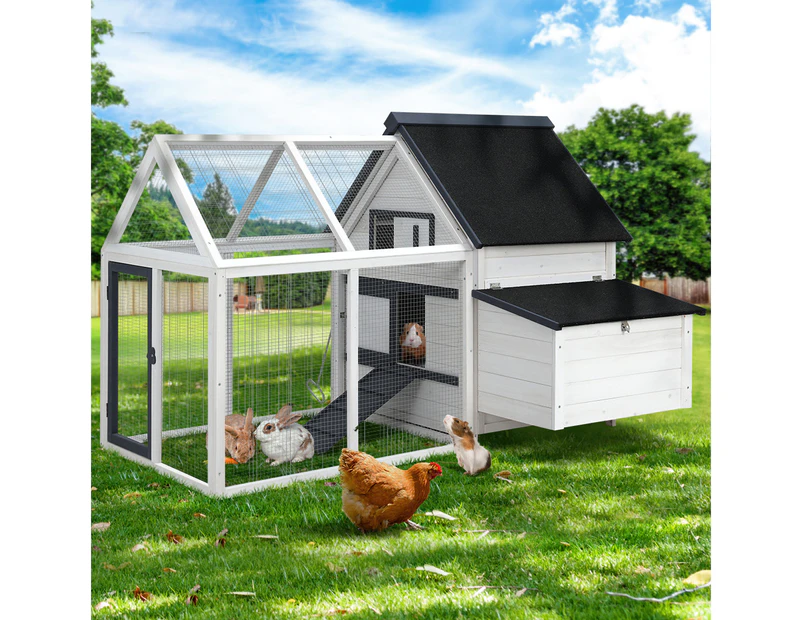 i.Pet Chicken Coop Rabbit Hutch 166cm x 120cm x 112cm Large House Run Cage XL Bunny Wooden