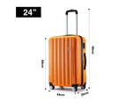 3PCS Luggage Suitcase Set Hard Carry On Travel Trolley Lightweight with TSA Lock and 2 Covers Orange