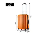 3PCS Luggage Suitcase Set Hard Carry On Travel Trolley Lightweight with TSA Lock and 2 Covers Orange