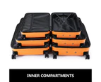 3PCS Luggage Suitcase Set Hard Carry On Travel Trolley Lightweight with TSA Lock and 2 Covers Orange