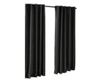 2X Blockout Curtains Blackout Curtain Window Eyelet Bedroom Black 132CM x 213CM