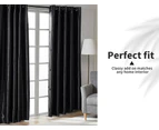 2X Blockout Curtains Blackout Curtain Window Eyelet Bedroom Black 132CM x 213CM