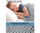 Dreamz Weighted Blanket 3KG Chunky Bulky Knit Throw Blanket Kids Grey