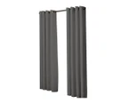 2x Blockout Curtains Panels 3 Layers Eyelet Room Darkening 132x160cm Charcoal