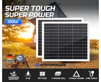 ATEM POWER 12V 120W Solar Panel Kit Mono Generator Caravan Camping Power Battery Charging - Black