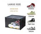 1Pcs Black Premium Sneaker Display Shoe Box Storage Clear Plastic Boxes Case Side Stackable