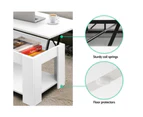 White Coffee Table Lift Up Top Modern Tables Hidden Book Storage Shelf