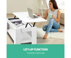 White Coffee Table Lift Up Top Modern Tables Hidden Book Storage Shelf