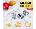 3 in 1 Handheld Manual Rotary Vegetable Chopper Cutter Meat Mincer Cheese Slicer Shredder