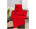 6 Pieces Pure Egyptian Cotton Towel Set - Red