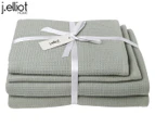J.Elliot Home 4-Piece Camila Waffle Towel Set - Pistachio