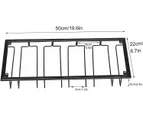 Hanging Glass Rack - Wine Glass Rack with 5 Rails for 10-15 Glasses, 50 x 22.5 x 5.5 cm,  Used in Bar, Wine Cabinet, Kitchen (5 Rails)