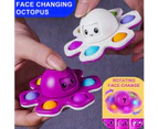 Pop Fidget Spinner Toys Face-Changing Toy Relief Anti-Boredom Keyboard Stress Relief Sensory Toy For Kids Purple