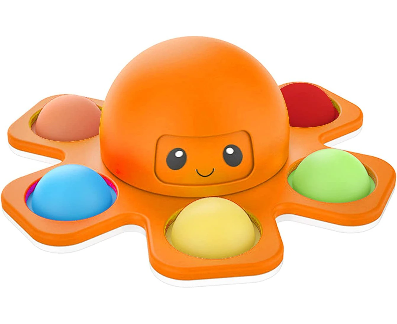 Pop Fidget Spinner Toys Face-Changing Toy Relief Anti-Boredom Keyboard Stress Relief Sensory Toy For Kids Orange