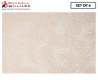 Set of 6 Maxwell & Williams 45x30cm Table Accents Rectangular Placemats - Frond Gold/White