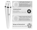 Electric 4 in1 Face Cleansing Brush Sonic Blackhead Exfoliating Face Cleaner Skin Tightening Massager Home Skin Care - White with box