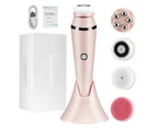 Electric 4 in1 Face Cleansing Brush Sonic Blackhead Exfoliating Face Cleaner Skin Tightening Massager Home Skin Care - Green with box