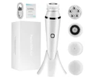 Electric 4 in1 Face Cleansing Brush Sonic Blackhead Exfoliating Face Cleaner Skin Tightening Massager Home Skin Care - Green with box