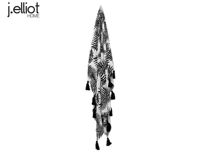 J.Elliot Home 130x170cm Alannah Cotton Throw - Black
