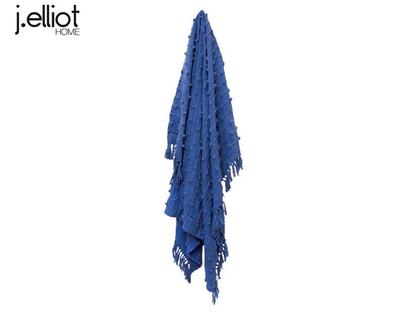 J.Elliot Home 130x170cm Liza Cotton Throw Blanket - Blueberry