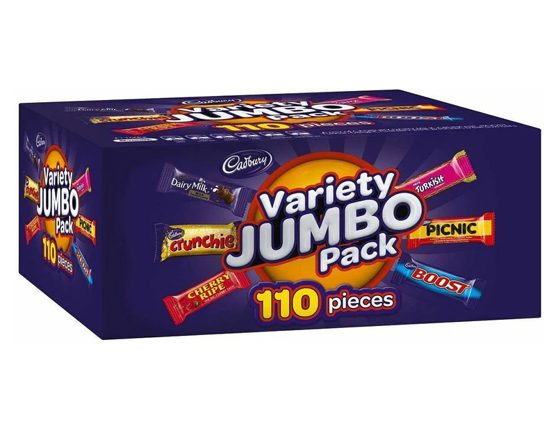 Cadbury 110-Piece Mixed Bar Variety Jumbo Pack 1.56kg