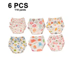 6 Pack Unisex Cotton Reusable Potty Training Underwear Breathable Toddler Boys and Girls Pee Training Underpants Waterproof Training Pants - Style 4