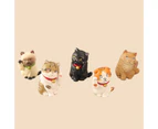 5Pcs Miniature Lucky Cat Beckoning Shape Decoration PVC Fengshui Cat Figurine Model for Garden Decor-5pcs