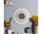 aerkesd Wall Mirror Hanging Vintage Acrylic Macrame Fringe Hand Knitting Mirror for Living Room-Style 3