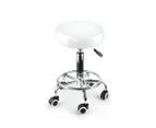 Levede Salon Stool Swivel Hairdressing Barber Stools Bar Chairs Lift Round - White