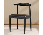 Leo Dining Chair Black Color/Solid wood legs/PU leather/Minimalist