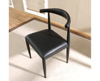 Leo Dining Chair Black Color/Solid wood legs/PU leather/Minimalist