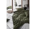 CleverPolly Tufted Quilt Cover Set - Khaki Green