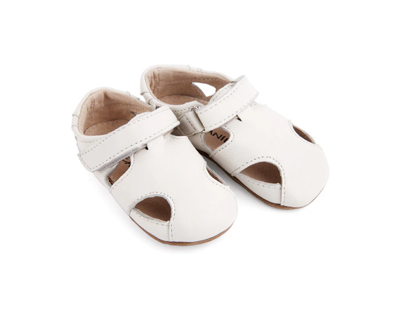 Sunday White Baby and Toddler First/Pre Walker Sandals