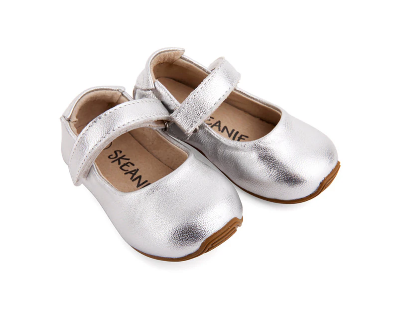 Toddler & Children's Leather Mary-Jane Shoes Metallic Silver