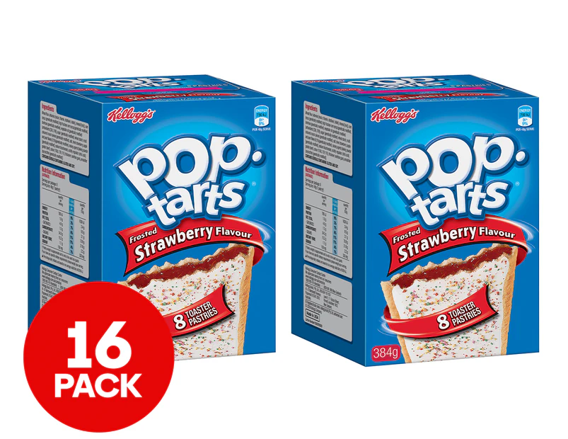 2 x 8pk Pop-Tarts Frosted Strawberry 384g
