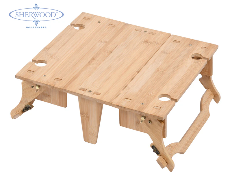 Sherwood Ascot Bamboo Picnic Table Caddy - Natural