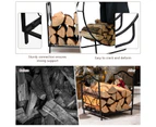 Costway 44 x 32 x 39.5 cm Firewood Rack Decorative Steel Firewood Storage Log Holder Indoor Outdoor