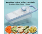 Vegetable Cutter Grater Handle Potato Carrot Cucumber Slicer Box Kitchen Tool-Black