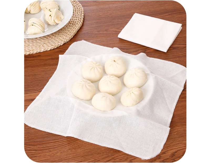 2Pcs Breathable Buns Dumplings Cotton Steamer Cloth Non-Stick Food Baking Pads