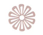 Placemats Hollow out Design Heat-resistant Exquisite Flower Shape Bowl Mats for Tabletop-Nude & Pink