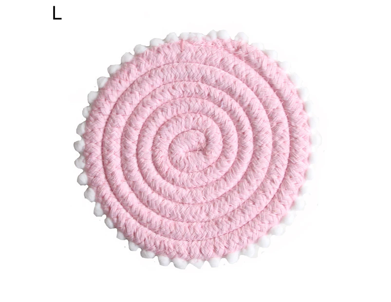 Coaster Eco-friendly Wear Resistant Cotton Rope Heat-insulated Placement Mat for Home-Pink - Pink