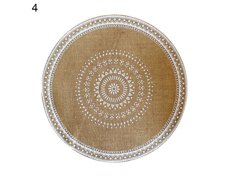 Rattan Trivet Mats Heat Insulation Handmade Cotton Flax Dining Table Non-Slip Placemat for Kitchen-4