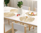 Flower Shape Hollow Placemat PVC Reusable Practical Cup Table Mat for Dining-Golden
